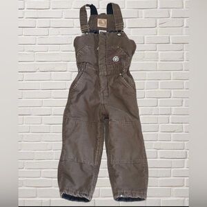 Berne Brown Insulated Bib Overalls 4T Kids Winter Snow Workwear Hunting